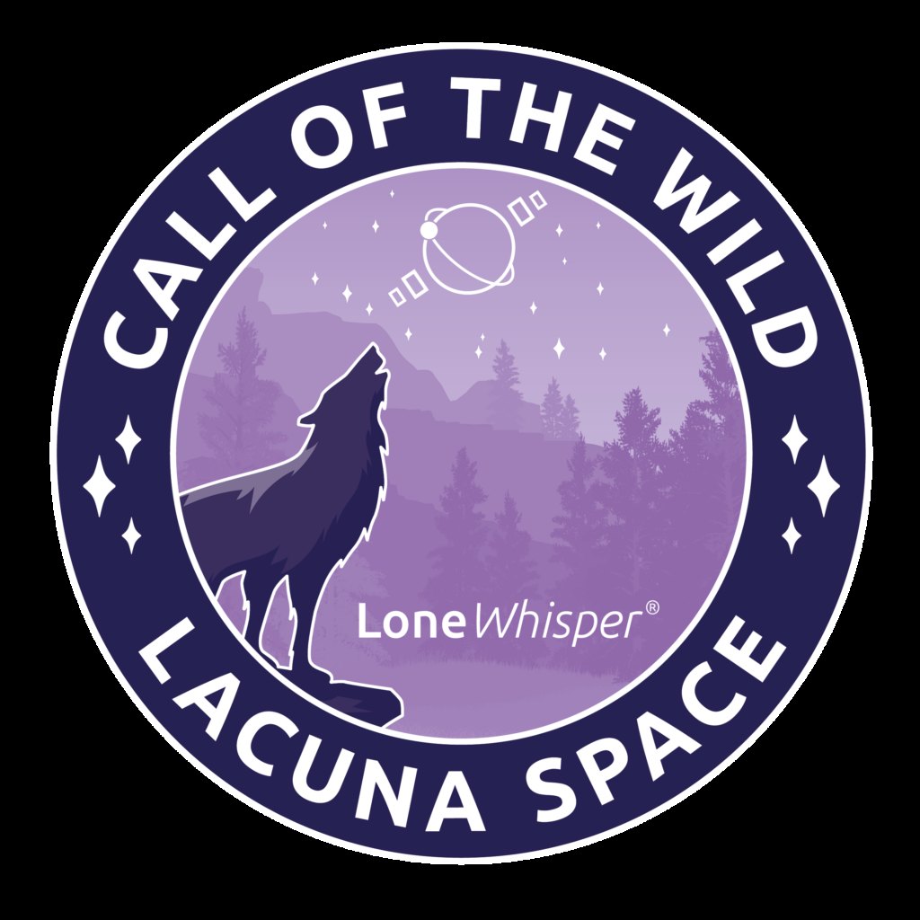 Call of the Wild mission patch showing a wolf and satellite imagery