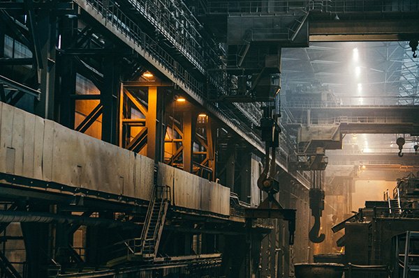 A large industrial production hall